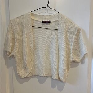Women's Cream bolero cardigan.